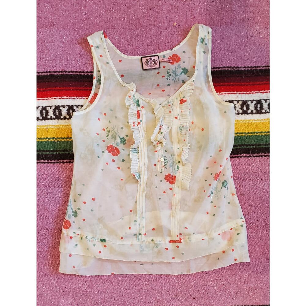 Juicy Couture Ivory Cherry Blossom Top Size 2